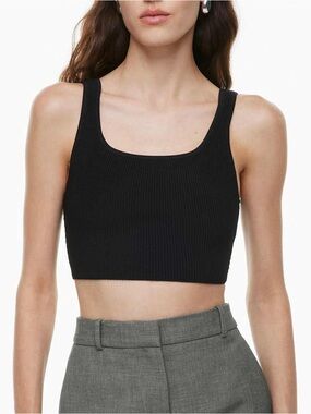 Aritzia Babaton Sculpt Knit Square Neck Cropped Tank Top